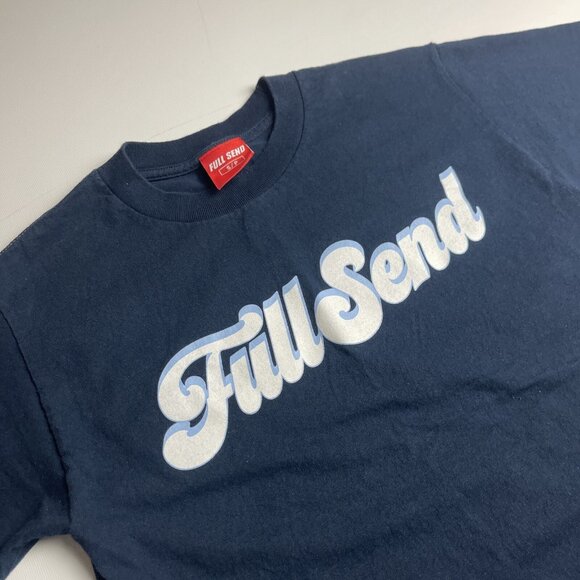 Nelk Boys Full Send Retro Groovy Logo Spellout T-Shirt Mens Sz S Blue - Picture 4 of 16